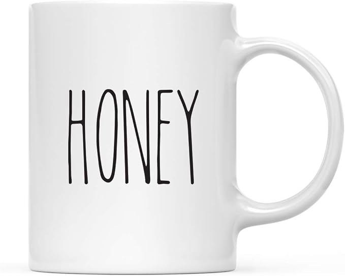 Andaz Press Rustic Farmhouse Kitchen Decor 11oz. Ceramic Coffee Tea Mug Gift, Honey, 1-Pack, Includes Gift Box, Minimalist Birthday Christmas Idea