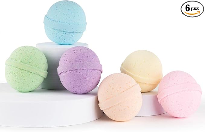 SpaRoom Soothe and Relax Handmade Natural Essential Oil Aromatherapy Bath Bombs, Set of 6, Spa Collection
