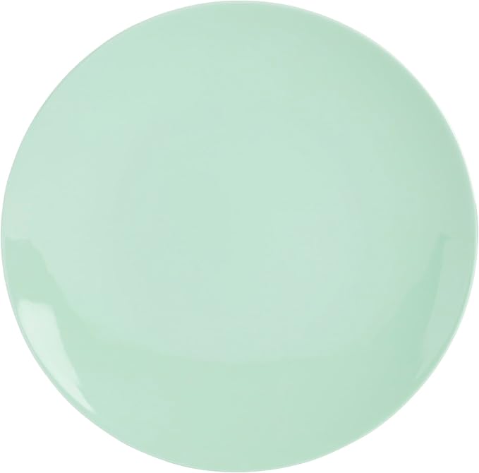 Tabletops Gallery 12 Piece Light Green Melamine Dinnerware Set Plates Bowls for Indoor Outdoor Use, Service for 4, Mint