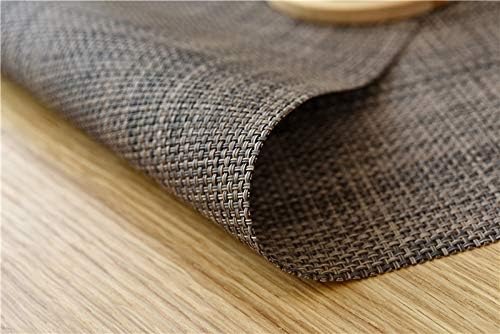 Zupro Placemats Set of 4 for Kitchen Dining Table Washable Braided Table Mats Heat-Resistant Placemats Non-Slip Woven PVC Vinyl Place Mats for Everyday use or Holidays Dinner 18"x12"(Hemp Brown)