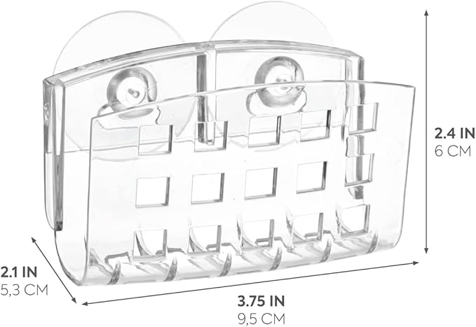iDesign BPA-Free Plastic Sponge Holder for Kitchen Sink with Suction Cups, Ideal for Kitchen Sinks and Bathroom Organization, 2.3" x 5.2" x 3.7", Clear