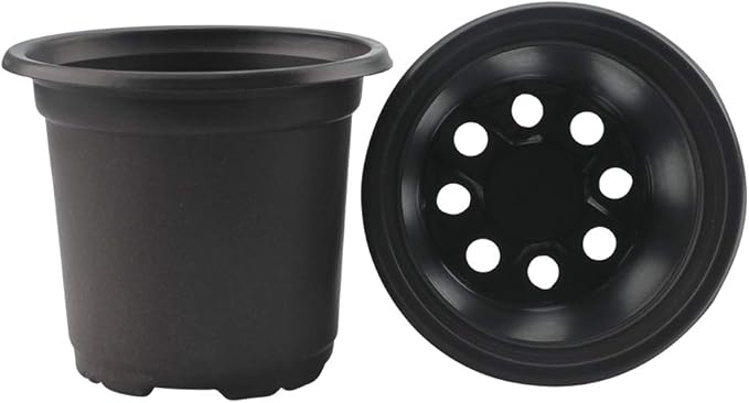 KINGLAKE 100 Pcs 4" Plastic Plants Pots Black