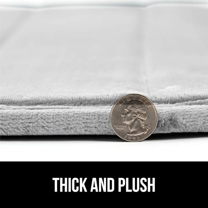 GORILLA GRIP Memory Foam Bath Mat, Soft Absorbent US Designed Bathroom Rug, Gripping Dots Machine Washable Bathmat, Cushioned Floor Mats, Shower Sink Rugs Room Décor Accessories, 24x17 Light Gray