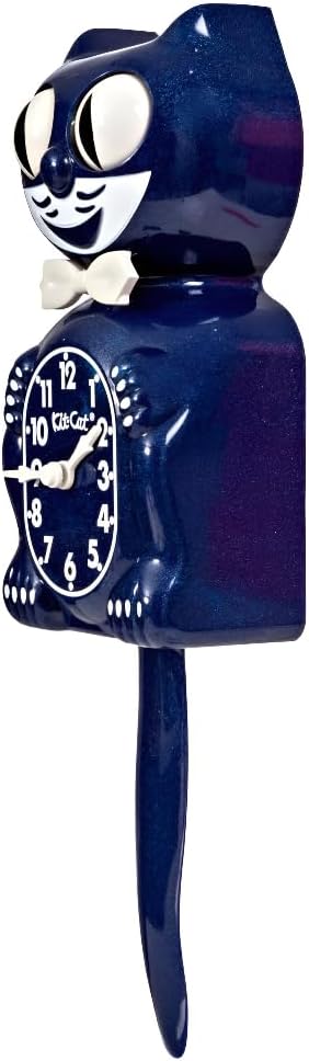 Kit-Cat Klock® Limited Edition Galaxy Blue - Iconic Retro Cat Clock with Moving Eyes and Tail, Battery Operated Wall Clock, Made in USA, Perfect for Home Decor, Mid Century Modern Clock, Unique Gift