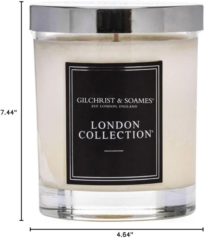 Gilchrist & Soames London Luxury Candle (8oz), Mandarin, Gardenia, and Musk - USA Poured, Coconut Oil and Soy Wax Blend, Cotton Wick