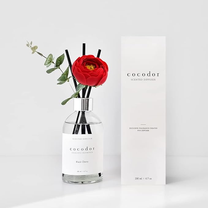 COCODOR White Label Camellia Diffuser/Sunset Rose/6.7oz(200ml)/Home Decor & Office Decor, Fragrance and Gifts, Aromatherapy