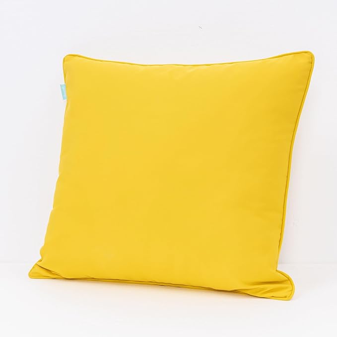 QILLOWAY Outdoor/Indoor Deep Seat Cushions for Patio Furniture, Lawn Chair All Weather Cushion 24 x 24 inch 1 Set(Yellow)