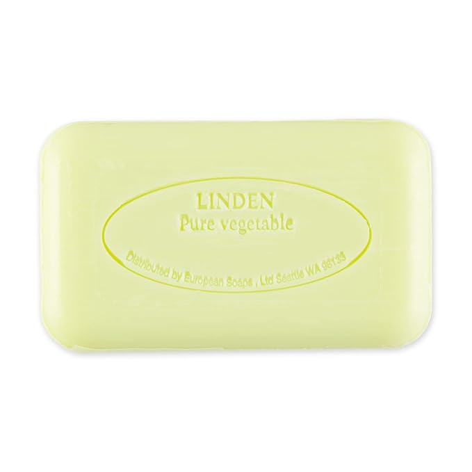 Pre de Provence Artisanal Soap Bar, Natural French Skincare, Enriched with Organic Shea Butter, Quad Milled for Rich, Smooth & Moisturizing Lather, Linden, 5.3 Ounce