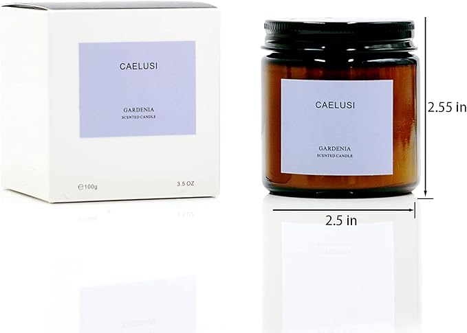 Candles for Home Scented Aromatherapy Candles Natural Soy Wax Candle Candles Gifts for Women/Men Premium Candle with Essential Oils Long Lasting Amber Jar Candles(Gardenia 1 Jar 8.5 oz)