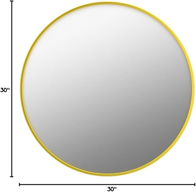 Fabuday Round Gold Mirror 30 Inch - Large Circle Mirror for Bathroom, Bedroom, Living Room, Hallway Decor, Hanging Big Golden Framed Circular Mirror
