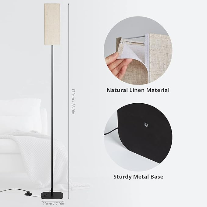 Floor Lampswith LED Bulb for Living Room, Modern LED Standing Lamp Reading Light 3 Color Temperatures Adjustable Bedside Lamps for Bedroom Living Room Office Decor