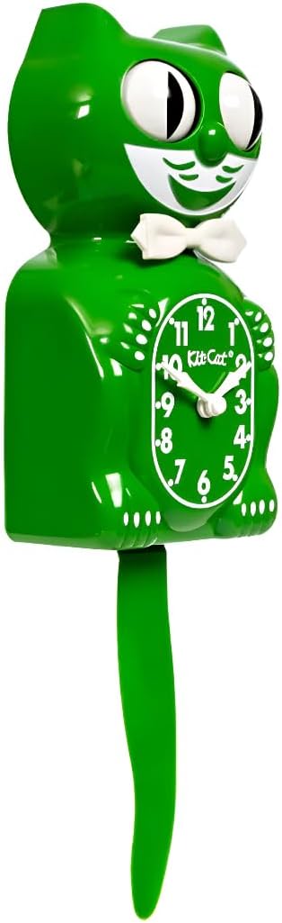 Kit-Cat Klock® Limited Edition Classic Green kit - Iconic Retro Cat Clock with Moving Eyes and Tail, Battery Operated Wall Clock, Made in USA, Perfect for Home Decor, Modern Clock, Unique Gift