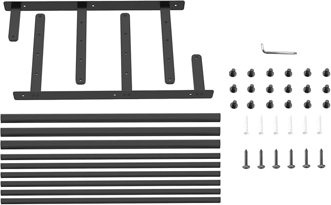 Hotel Towel Racks for Bathroom Wall Mounted, BETHOM Towel Shelf for Bathroom 3-Tier, 16 Inch Matte Black Towel Bar with Shelf