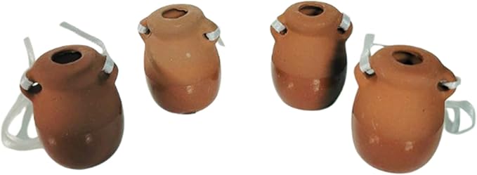 Hosley Set of 4 Terracotta Diffuser Bottles, 2.17 Inch High, Brown, Ideal for Essential Oils, Aromatherapy, Spa, Meditation