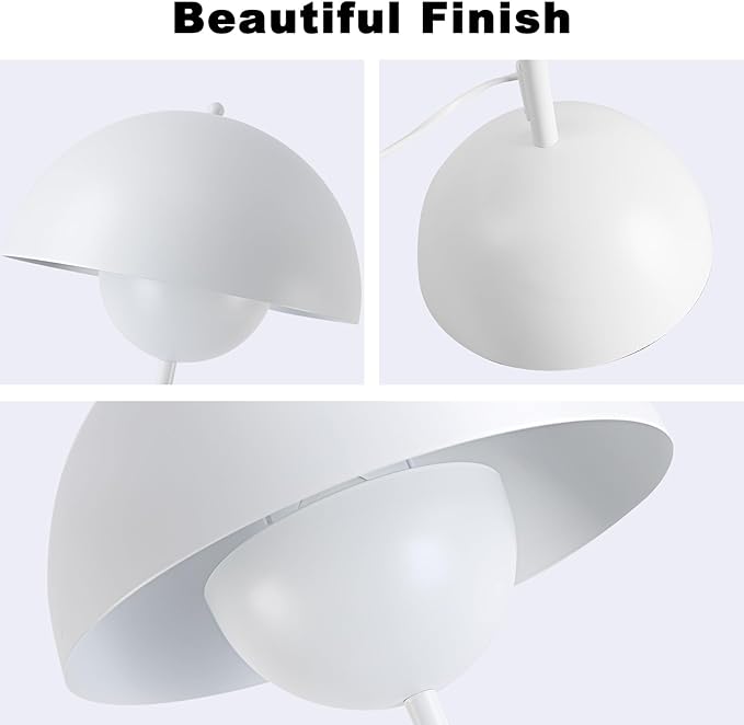 COSYLUX Modern Floor Lamp for Living Room, Industrial Tall Standing Lamp for Bedroom, Metal Shade Reflecting Light Reading Floor Lamp for Office, Nursery Room, Corner(White)