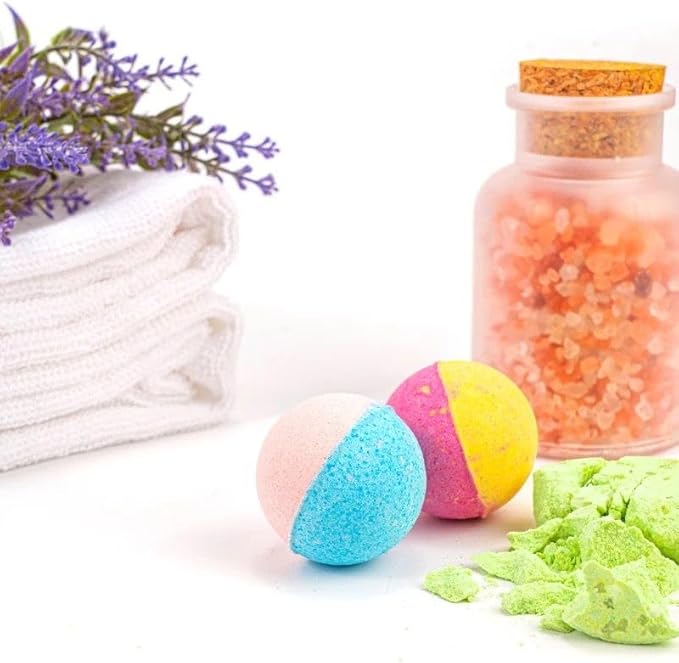 Bath Bombs for Women, 24pcs Handmade Natural Bath Bomb Gift Set Relaxing with Plant Aromatherapy and Essential Oils, Spa Vegan,Organic Gift Idea for Her,Girlfriend,Wife,Mother,Birthday,Oil Bubble Bath