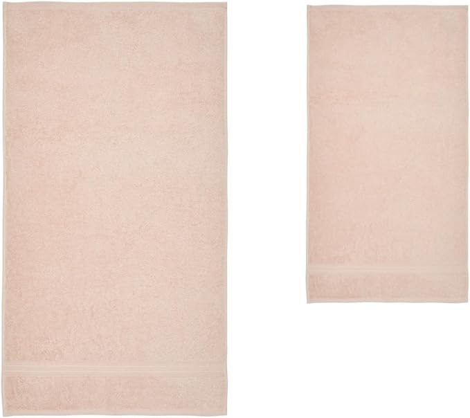 HOMELOVER 6 Piece Towel Set - 100% Organic Cotton 2 Bath Towels & 4 Hand Towels - 500 GSM, Hotel & Spa Quality, Soft, Quick Dry, Highly Absorbent Bathroom Essentials (Seashell Pink)