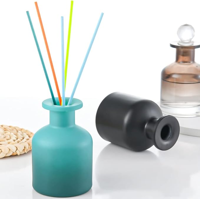 GSHLLO 150 ml Empty Glass Perfume Diffuser Bottle Essential Oil Diffuser Jar Aroma Diffuser Container Fragrance Vase Accessories Black