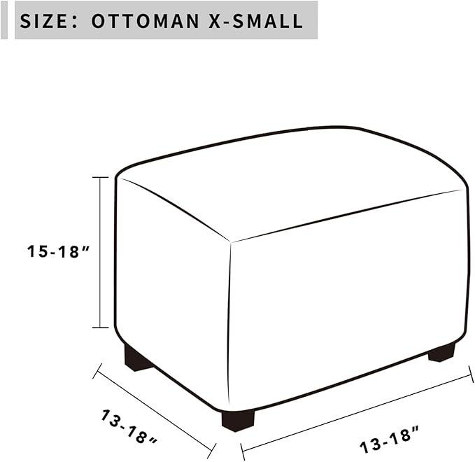 Easy-Going Stretch Square Ottoman Cover Folding Storage Stool Furniture Protector Soft slipcover with Elastic Bottom (15x15x15inch, Christmas Red)