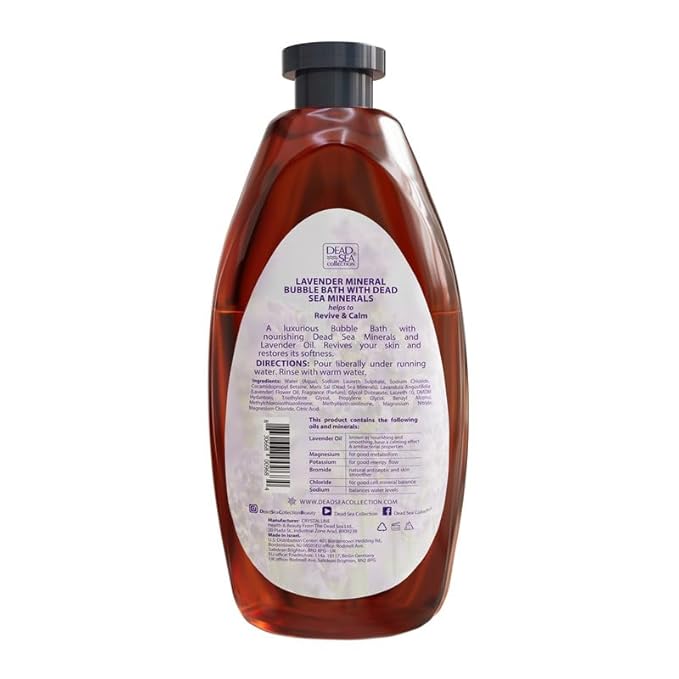 Dead Sea Collection Bubble Bath for Women and Men - with Lavender Oil and Pure Minerals - Nourishing and Moisturizing Skin - 33.8 Fl. Oz