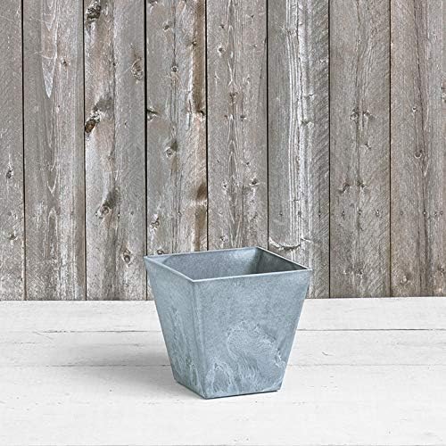 Novelty ArtStone 35100 Ella Square Planter, 10-Inch, Grey