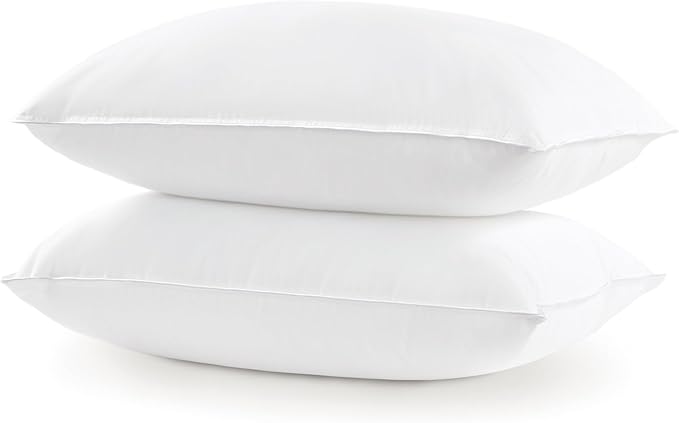 UNIKOME Hotel Collection Luxury Bed Pillows - 100% Cotton King Size Set of 2 Down Alternative Pillow Bedding Ultra Soft & Fluffy Pillow for Back, Stomach or Side Sleepers