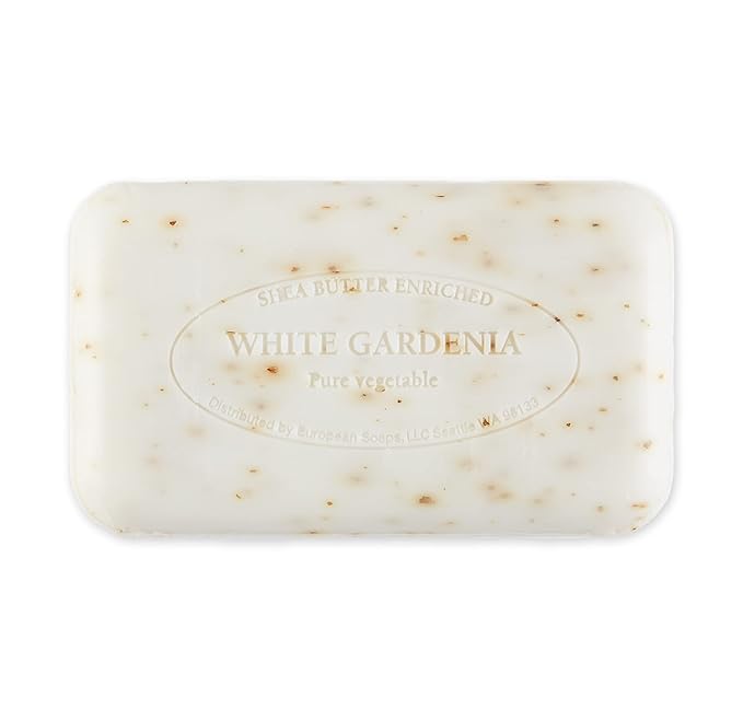 Pre de Provence Artisanal Soap Bar, Natural French Skincare, Enriched with Organic Shea Butter, Quad Milled for Rich, Smooth & Moisturizing Lather, White Gardenia, 5.3 Ounce