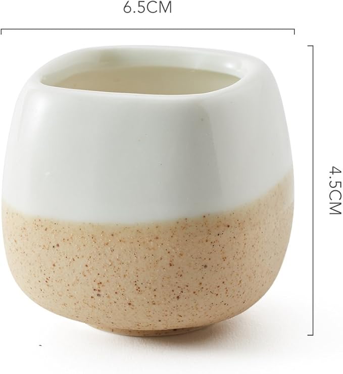 SUN-E 5 in Set 2.2 Inch Container Planter Ceramic Flowing Glaze Five Color Base Serial Set Succulent Plant Pot Cactus Plant Pot Flower Pot Idea