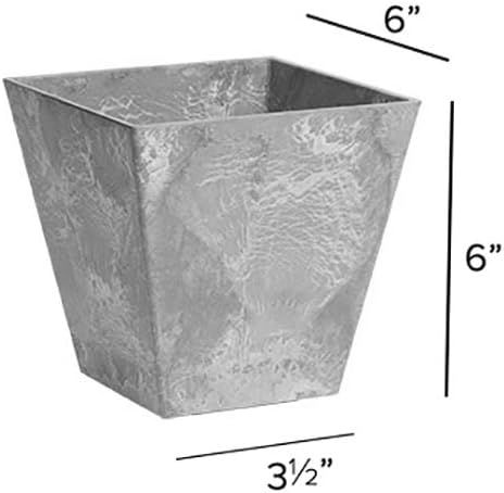 Novelty ArtStone 35060 Ella Square Planter, 6-Inch, Grey