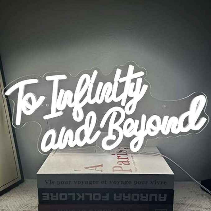 to Infinity and Beyond Neon Sign, Led Light Neon Signs for Wall Decor,Anime to Infinity and Beyond Neon Lights for Bedroom Men Cave Party Decor, Birthday Christmas Gifts for Boys and Girls