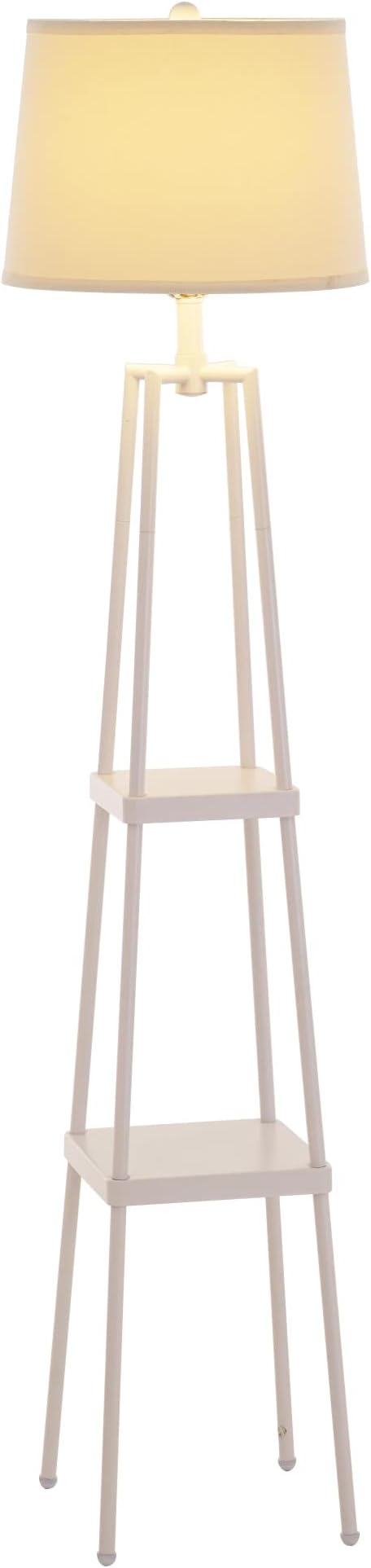 Catalina Lighting 19305-001 Modern Etagere Floor Lamp with Shelves, Standing Lamp, Living Room Light with Shelving, LED Bulb NOT Included, 58", White