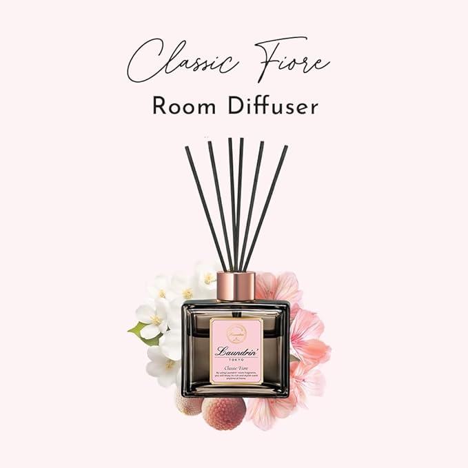 Room Diffuser for Home - Scent Diffuser for Home, Room Freshener and Shelf Decor - Elegant Home Fragrance, Ideal Reed Diffusers for Home, Office, and Living Room - 80ml, Classic Fiore