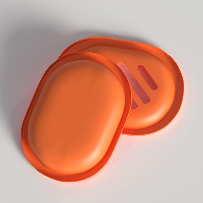 Topsky 2 Pcs Soap Dish Soap Holder with Drain for Shower, Double Layer Plastic Drainage Box for Bathroom - Orange