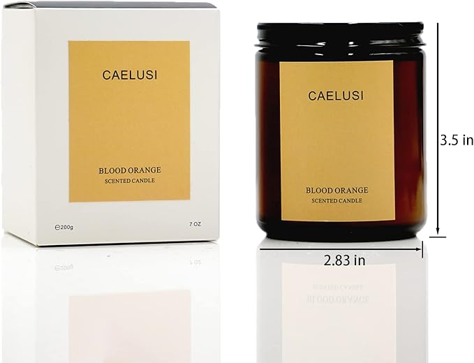 Candles for Home Scented Aromatherapy Candles Natural Soy Wax Candles Gifts for Women/Men Premium Candle with Essential Oils Long Lasting Amber Jar Candles(Citrus Sweet Orange1 Jar 15.9 oz)