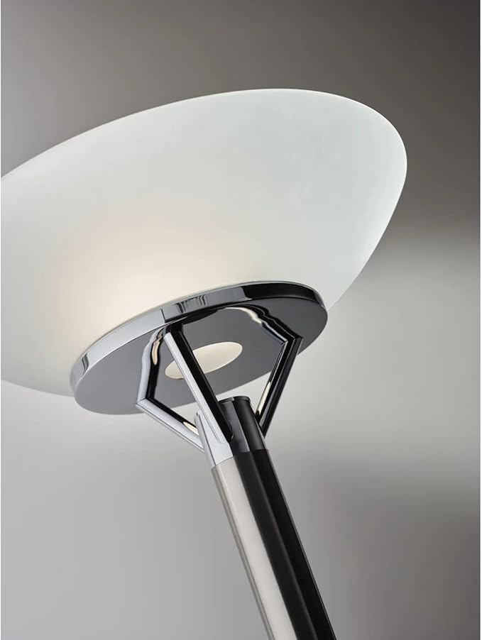 Adesso Floor Lamp with Brushed Steel and Chrome Finish - Perfect Lighting for Bedroom, Living Room and Corner Décor