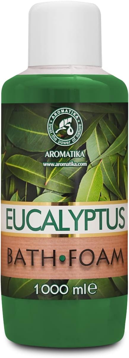 Bath Foam with Eucalyptus Essential Oil - 34 Fl Oz (1000ml) - Body Care - Good Sleep - Beauty - Bathing - Body Care - Wellness - Relax - Aromatherapy - Spa - Bubble Baths