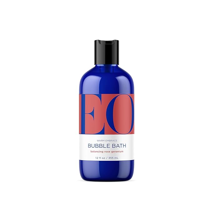 EO Bubble Bath, 12 Ounce (Pack of 1), Rose Geranium, Plant-Based, Botanical Extracts