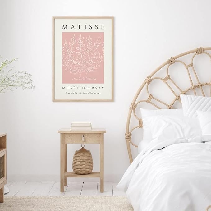 Matisse Art wall Décor Set of 3,Unframed Pink Tree wall art,Truly Quality Canvas Prints for 12x16in,Art poster decoration for kitchen, bathroom,living room,bedroom