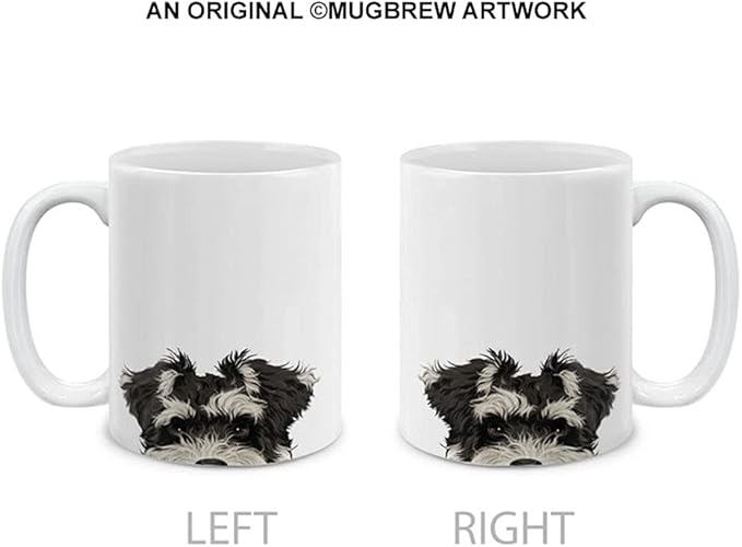 MUGBREW Schnauzer Puppy Dog Ceramic Coffee Mug Tea Cup, 11 OZ
