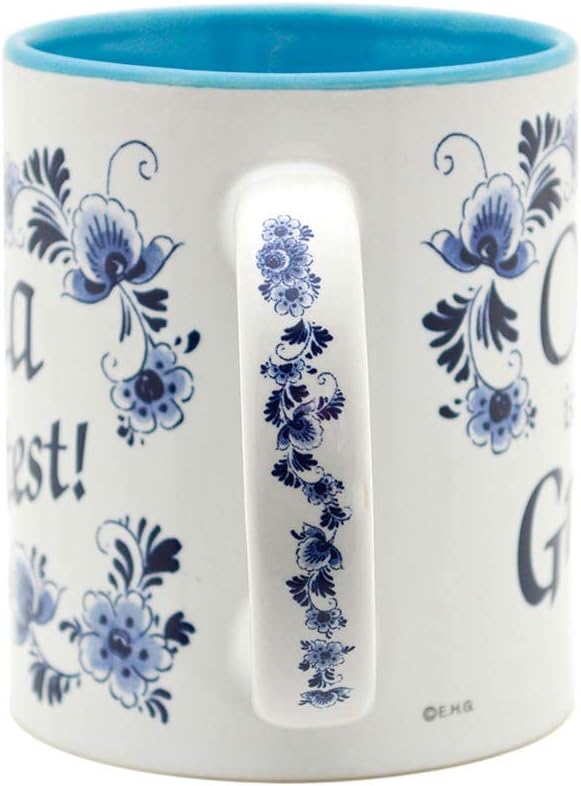 Essence of Europe Gifts E.H.G 12 oz. Ceramic Coffee Mug, Oma is the Greatest Design - Blue Ceramic Mug