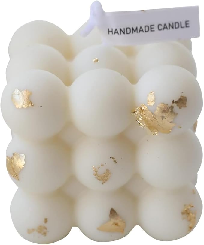 Aroma Candle Bubble Shaped,Aesthetic Scented Candle,150G Handmade Soy Wax Decorative Candle for Table Photo Prop Birthday Gift,Prefect for Meditation Stress Relief Mood Boosting-White