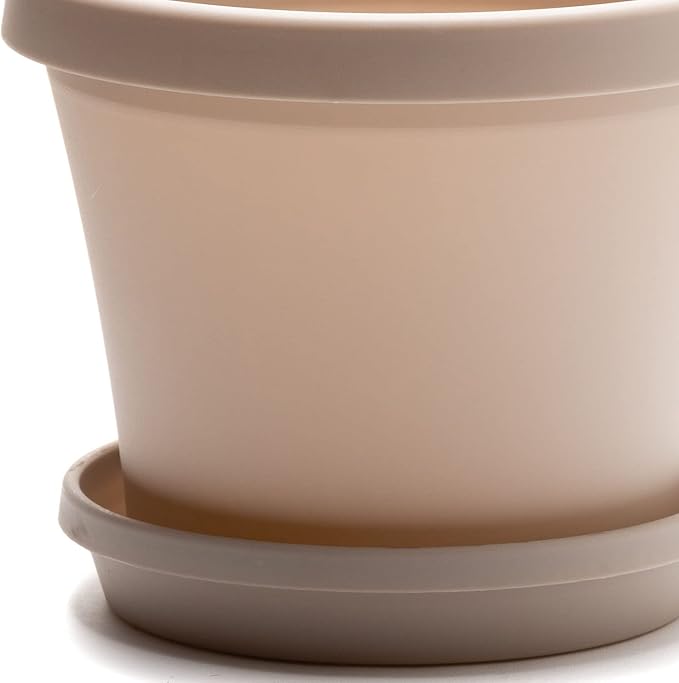 Bloem Terra Pot Planter: 12" - Pebble Stone Beige - Durable Resin Pot, for Indoor and Outdoor Use, Gardening, 3.5 Gallon Capacity, Saucer Sold Separately