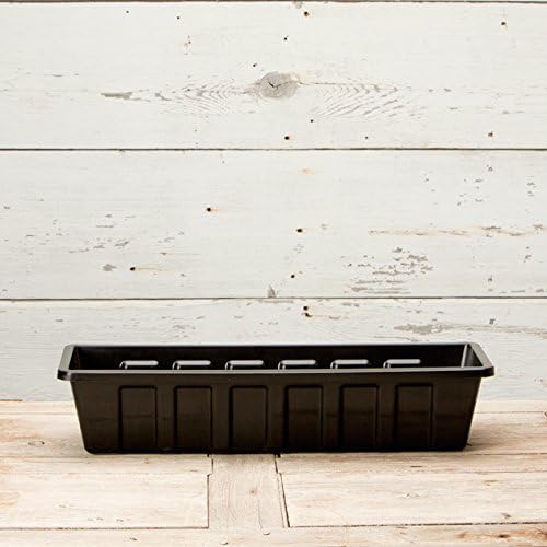 Novelty Poly-Pro Plastic Flower Box Planter, Black, 24-Inch