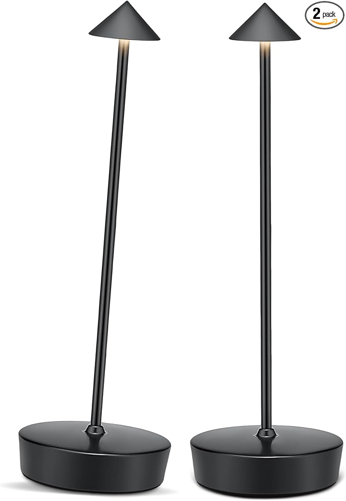 Rechargeable Cordless Table Lamp, 7000mAh Portable Led Table Light 2 Pack, Battery Operated Lamp Waterproof, Outdoor Table Lamp for Dining Restaurant Patio Bedroom Office