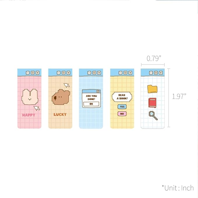 Monolike Magnetic Bookmarks Happy and Lucky Littles Series.1, Set of 5