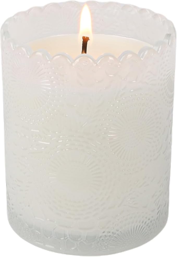 Scented Candles Natural Soy Candle for Home Large Glass Jar Candles 8oz Single Wick Candle Over 50 Hours of Burn Time for Creating Relaxing Ambience & Holiday Gifting(Gardenia)