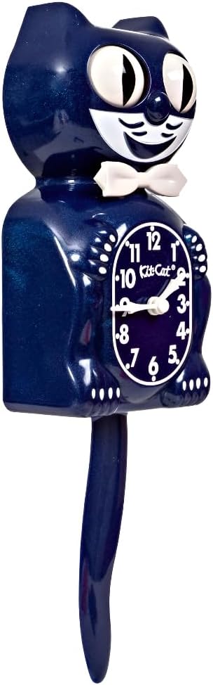 Kit-Cat Klock® Limited Edition Galaxy Blue - Iconic Retro Cat Clock with Moving Eyes and Tail, Battery Operated Wall Clock, Made in USA, Perfect for Home Decor, Mid Century Modern Clock, Unique Gift