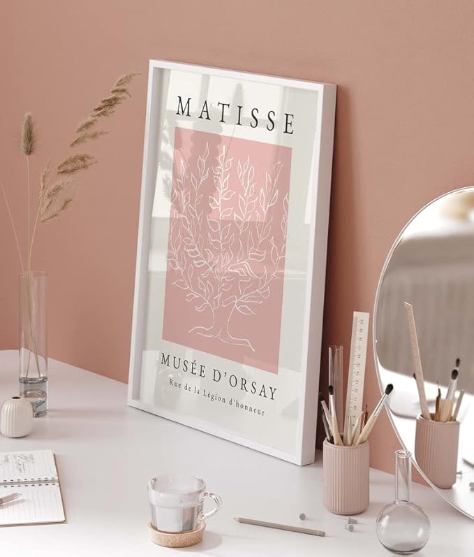 Matisse Wall Art Decor Set of 3,Abstract Matisse Wall Art Exhibition Posters,Unframed Pink Tree Wall Art,Truly Quality Canvas Prints for 11x14in,Art Poster Decoration for Kitchen,