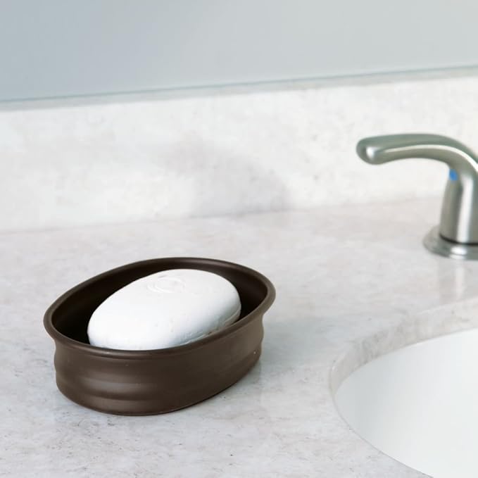 iDesign Kitchen Countertop Dish and Soap Saver The Olivia Collection, 5.5" x 3.75" x 1.5", Bronze
