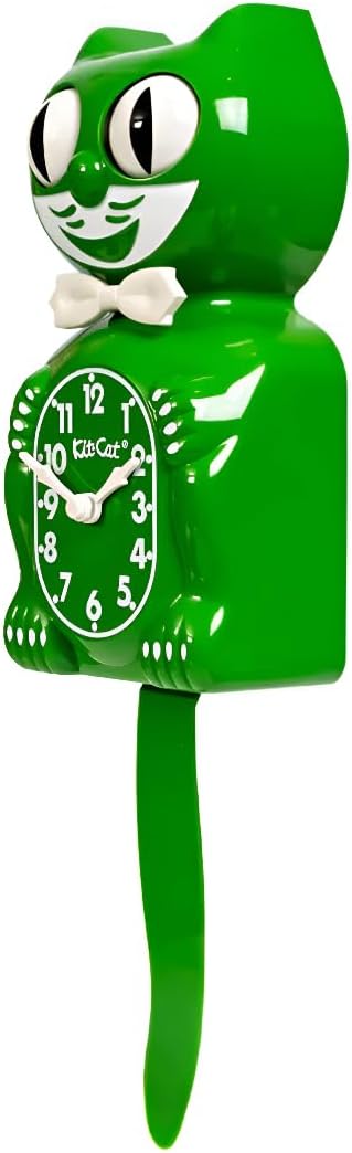 Kit-Cat Klock® Limited Edition Classic Green kit - Iconic Retro Cat Clock with Moving Eyes and Tail, Battery Operated Wall Clock, Made in USA, Perfect for Home Decor, Modern Clock, Unique Gift